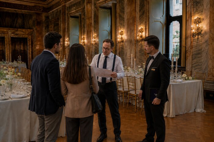 Squadra pronta prima del servizio